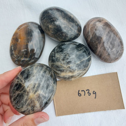 Black Moonstone Palm Stone - BULK - Madagascar - Under 1kg