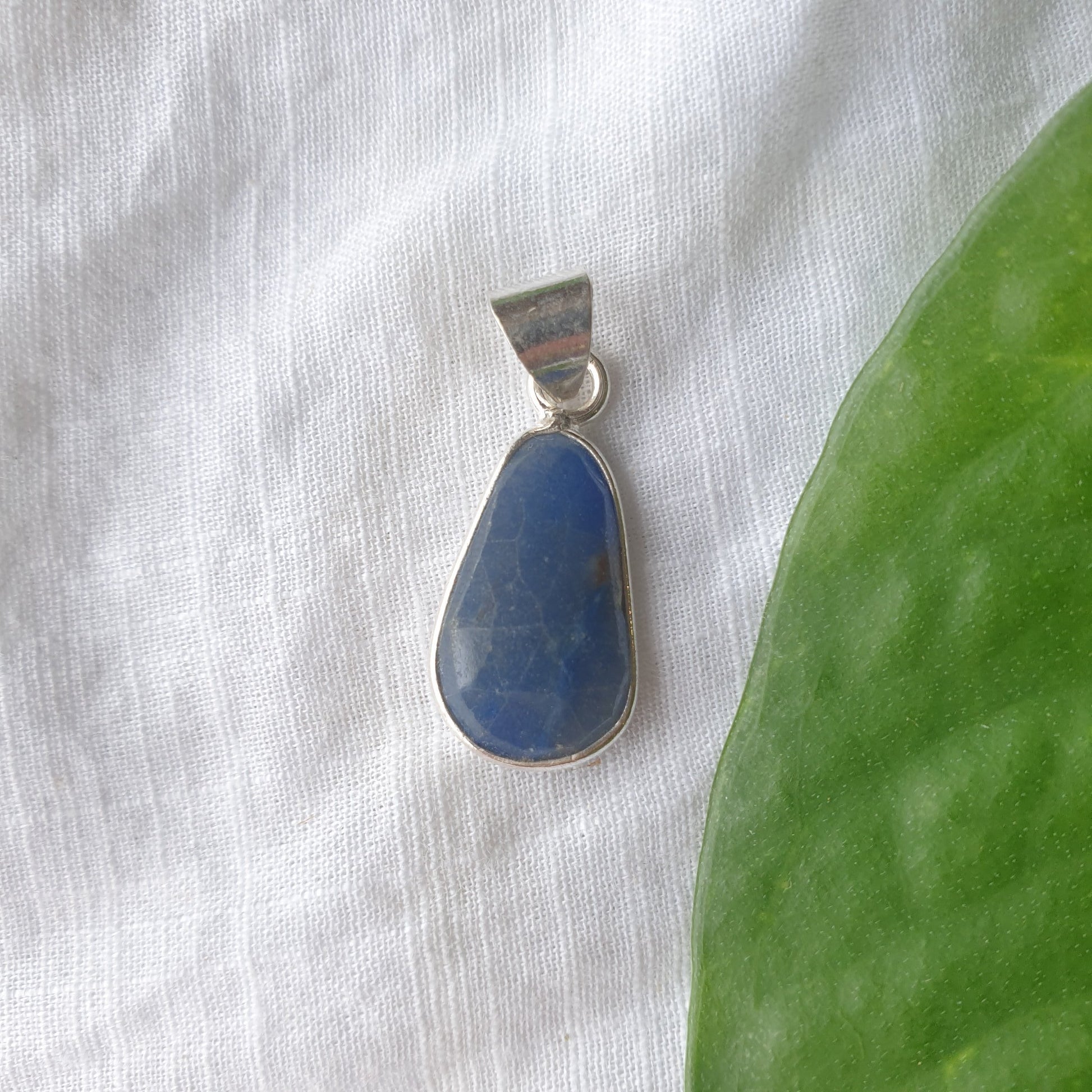 Blue Sapphire Hand Faceted Sterling Silver Pendant - Sparrow and Fox