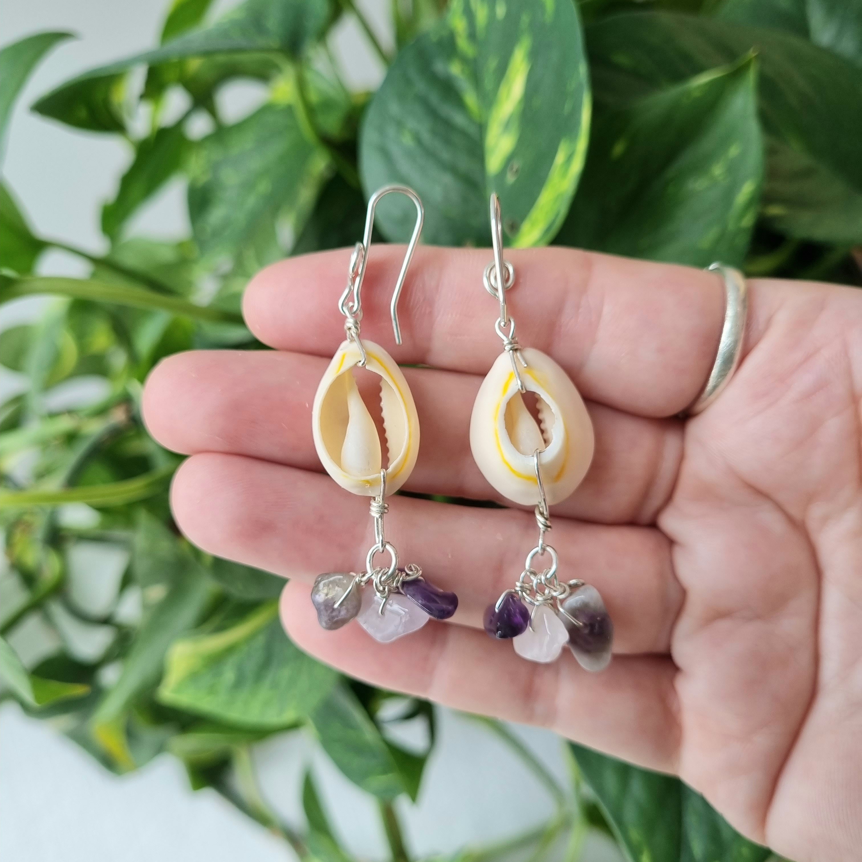 Cowrie sales shell earrings
