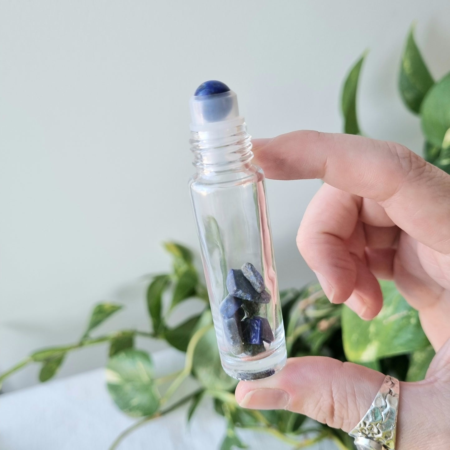 Roller Bottle - Lapis Lazuli Gemstone - Thick Glass - 10ml - Sparrow and Fox