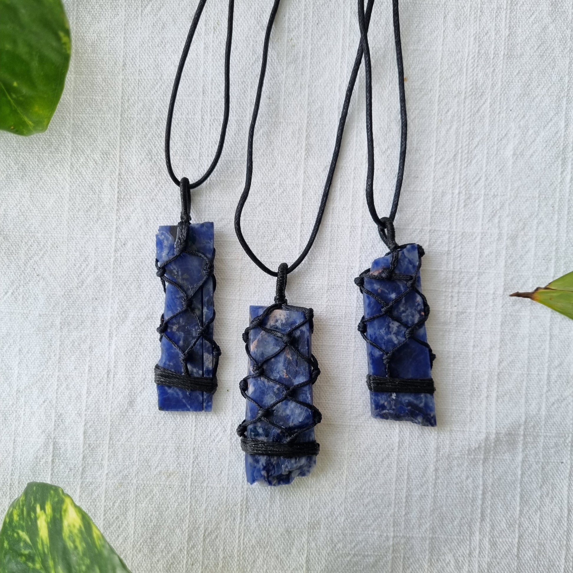 Sodalite Macrame Necklace - Sparrow and Fox