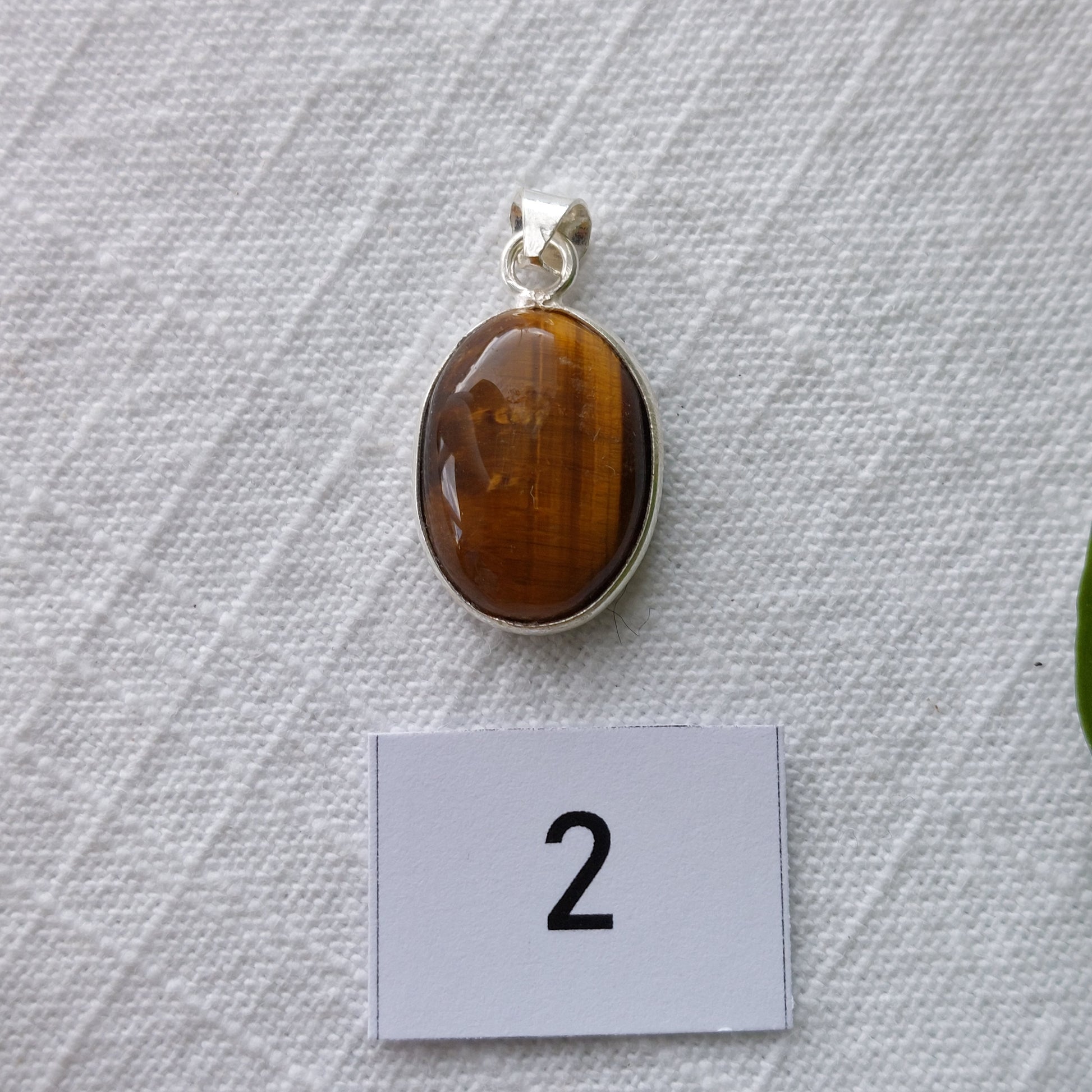 Tigers Eye Cabochon Silver Pendant - Sparrow and Fox
