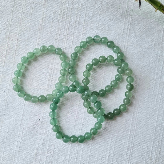 Green Aventurine round bead bracelet - 8mm - Sparrow and Fox