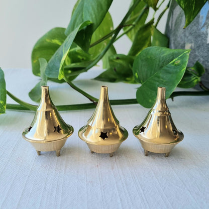 Brass mini incense cone/stick burner - Sparrow and Fox