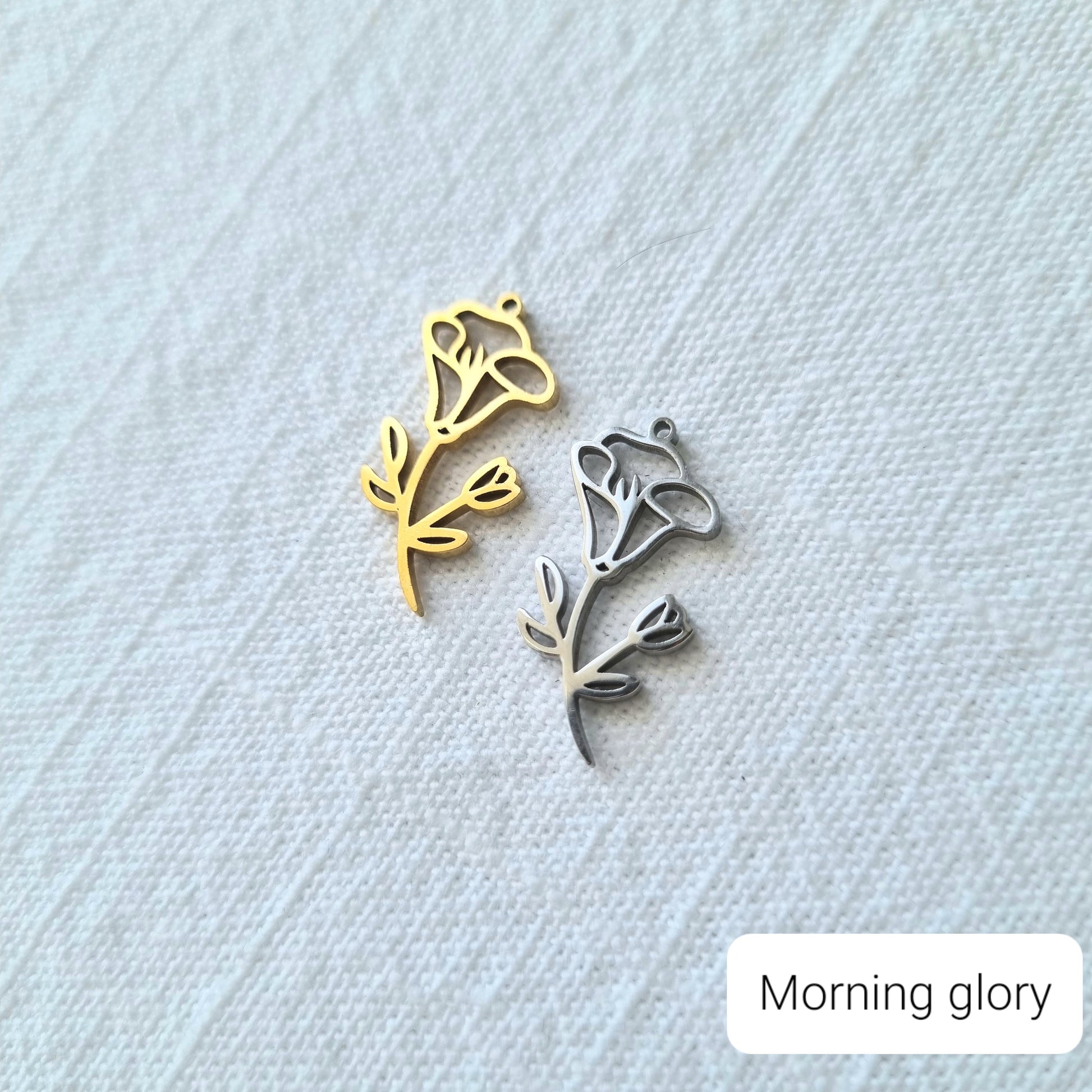 Birth Flower Charm - Stainless Steel - Sparrow and Fox
