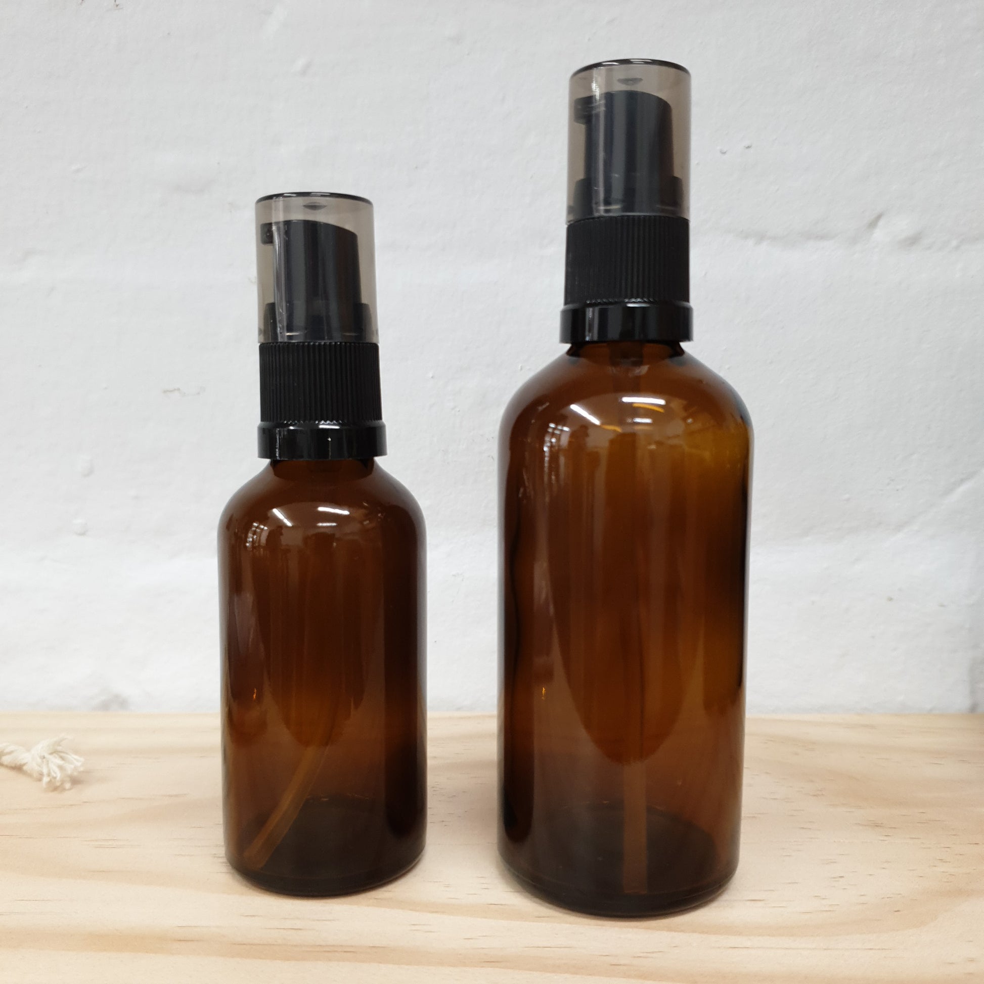Serum/Gel Pump Bottle - Amber Glass - 3 Sizes - Sparrow and Fox
